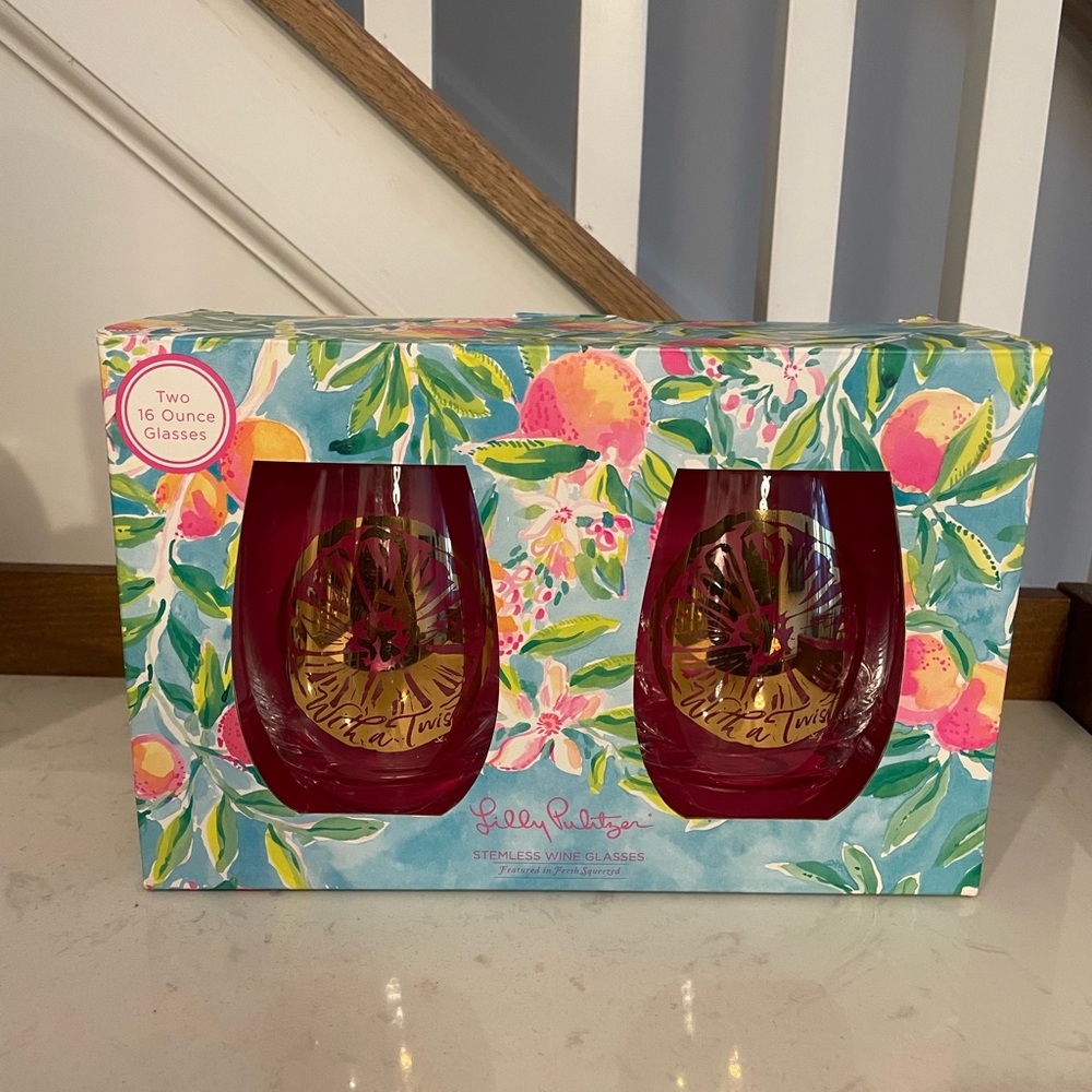Lilly Pulitzer Stemless Glass Set